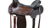 1-1220 16.5 inch HR Saddlery Chocolate Western Trail Saddle