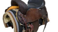 1-1220 16.5 inch HR Saddlery Chocolate Western Trail Saddle