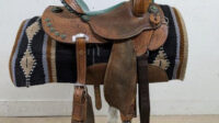 14 Inch Used Double J Pozzi Pro Western Barrel Saddle 518-8492